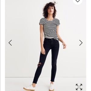 Madewell 9” High Rise Skinny Jeans in Black Sea
